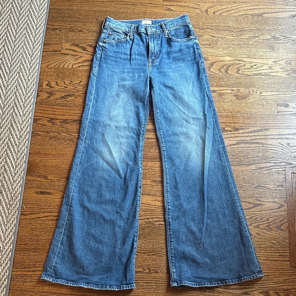 MOTHER Flare Wide Leg Jeans in Blue